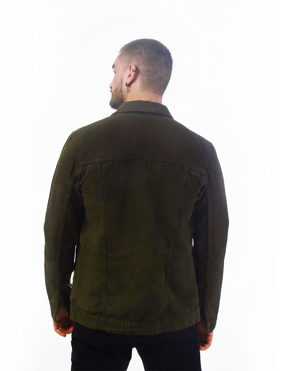 Chamarra denim de mezclilla con bolsillos para hombre 11