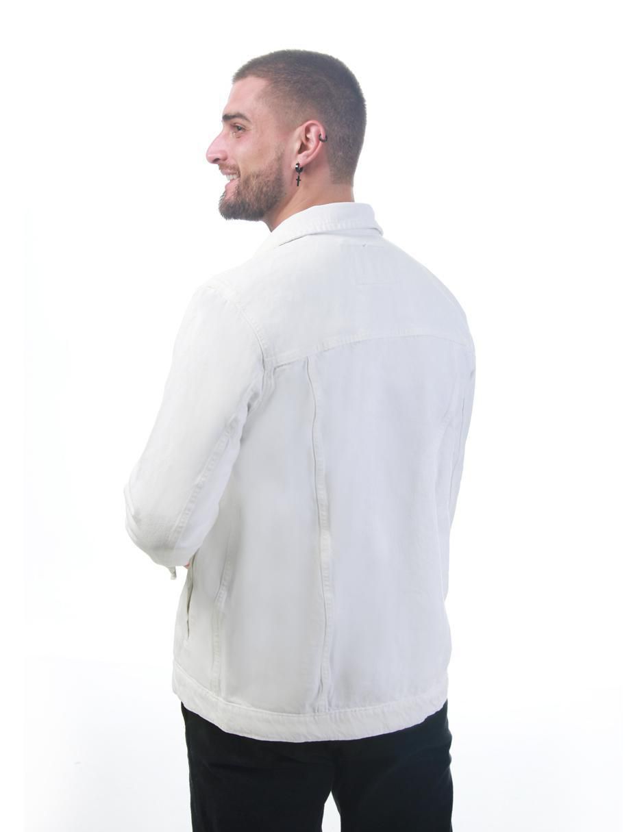 Chamarra denim de mezclilla con bolsillos para hombre