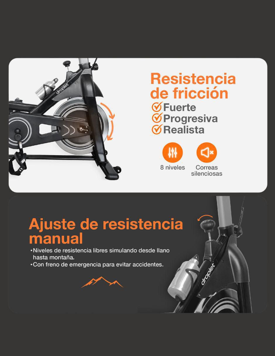 Bicicleta fija Droplet SP13 de acero
