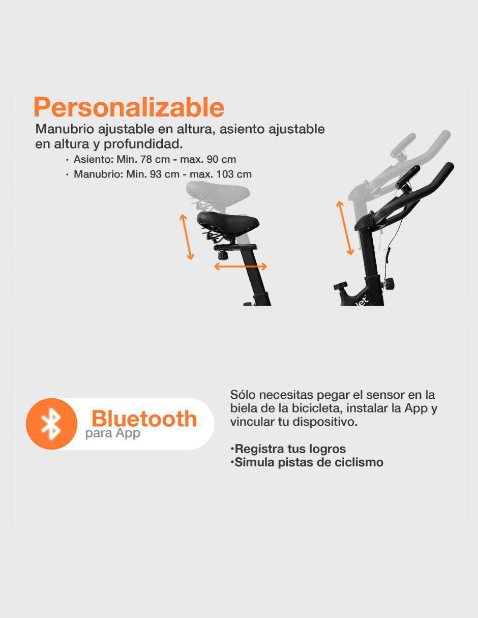Bicicleta fija Droplet modelo SP4PLUS de acero