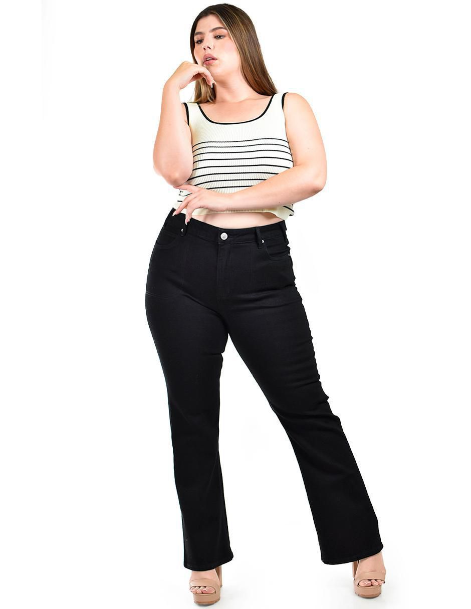 Jeans bota j-ch-zh-0101-negro para mujer 4