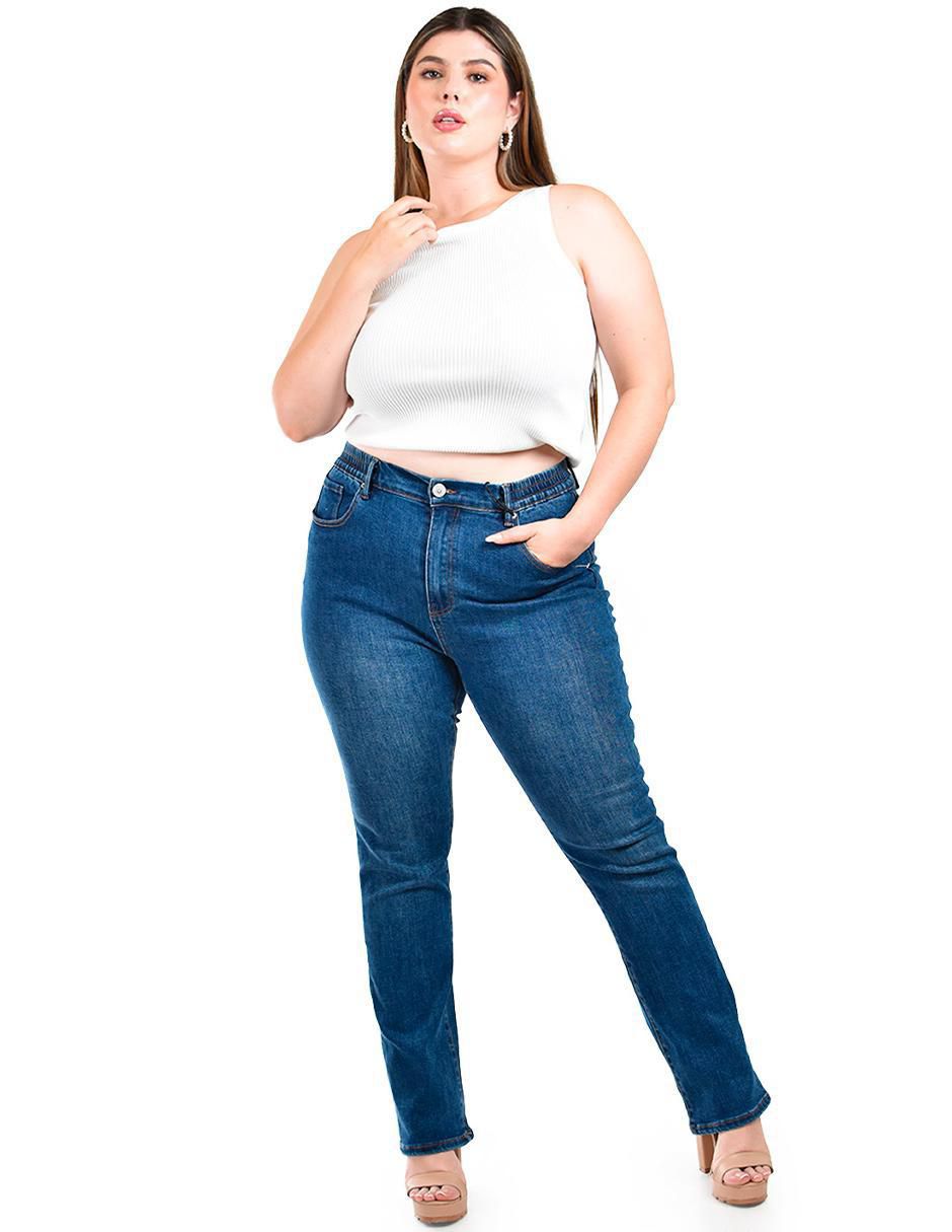 Jeans straight j-ch-zh-0103-medio para mujer