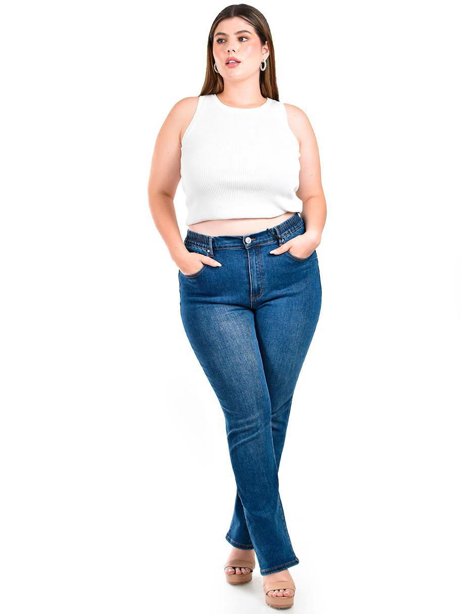 Jeans straight j-ch-zh-0103-medio para mujer