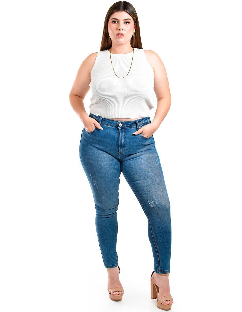 Jeans skinny j-ch-zh-0105-medio para mujer