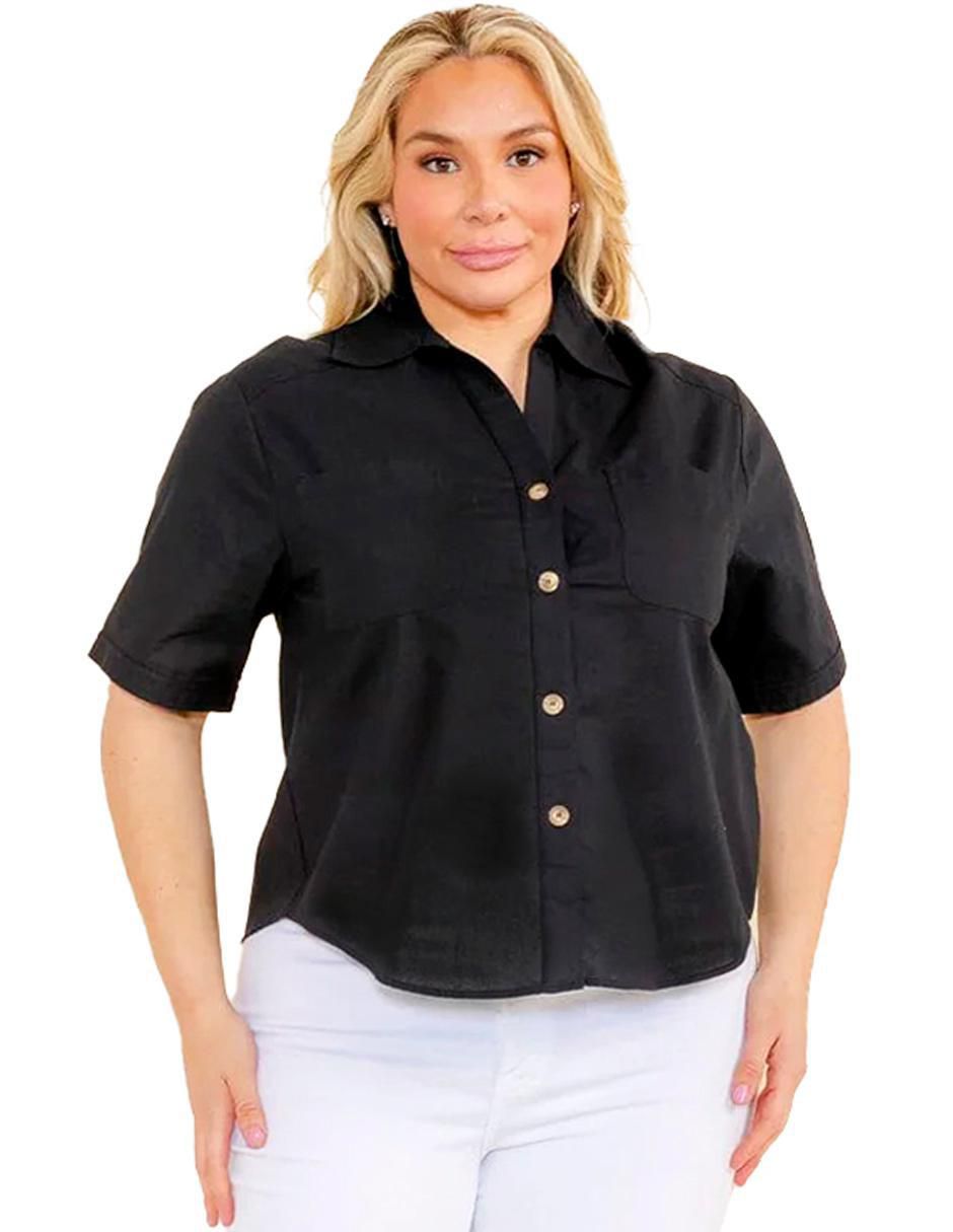 Blusa camisera manga corta para mujer 1