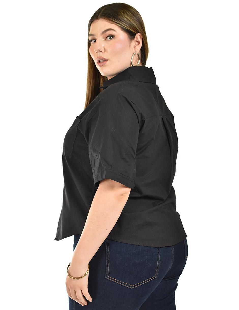 Blusa camisera manga corta para mujer 14