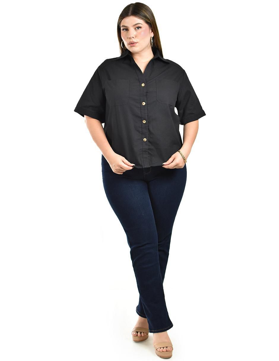 Blusa camisera manga corta para mujer 15