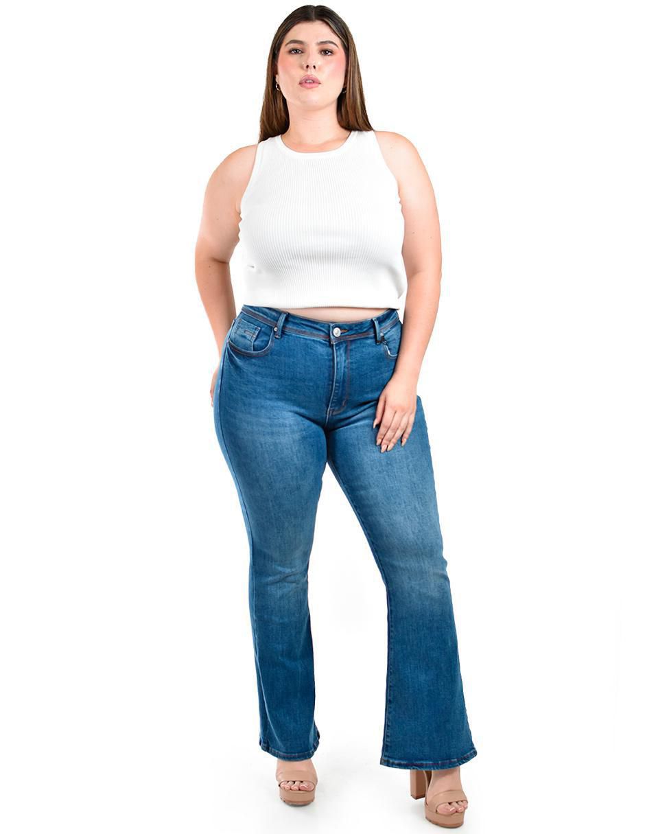 Jeans campana j-ch-zh-0104-medio para mujer 2