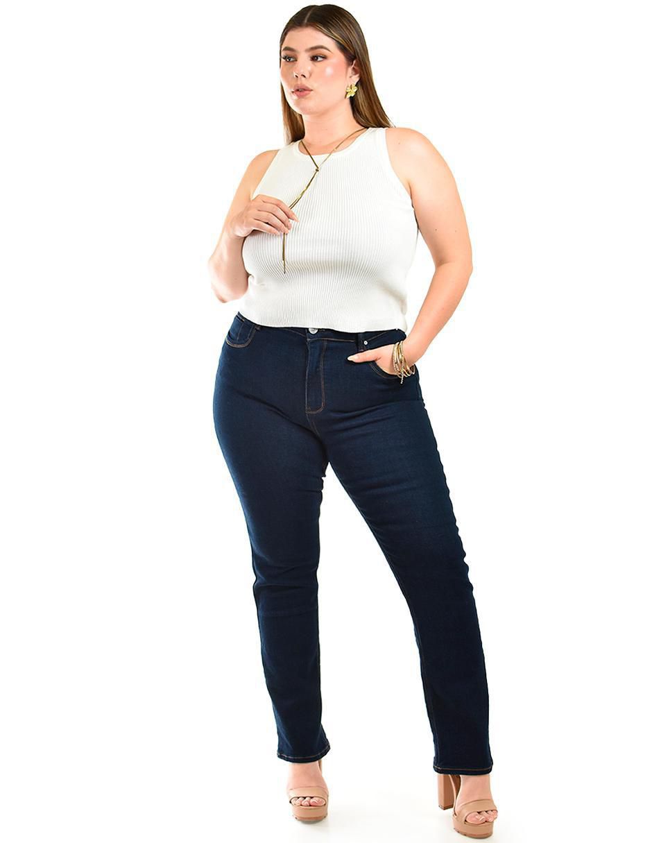 Jeans straight j-ch-zh-0102-dark para mujer