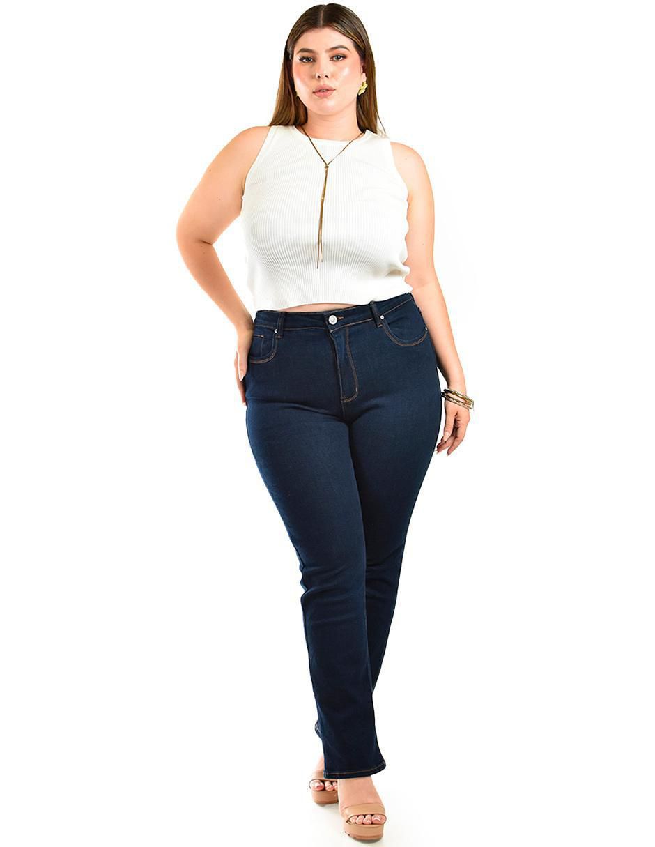Jeans straight j-ch-zh-0102-dark para mujer