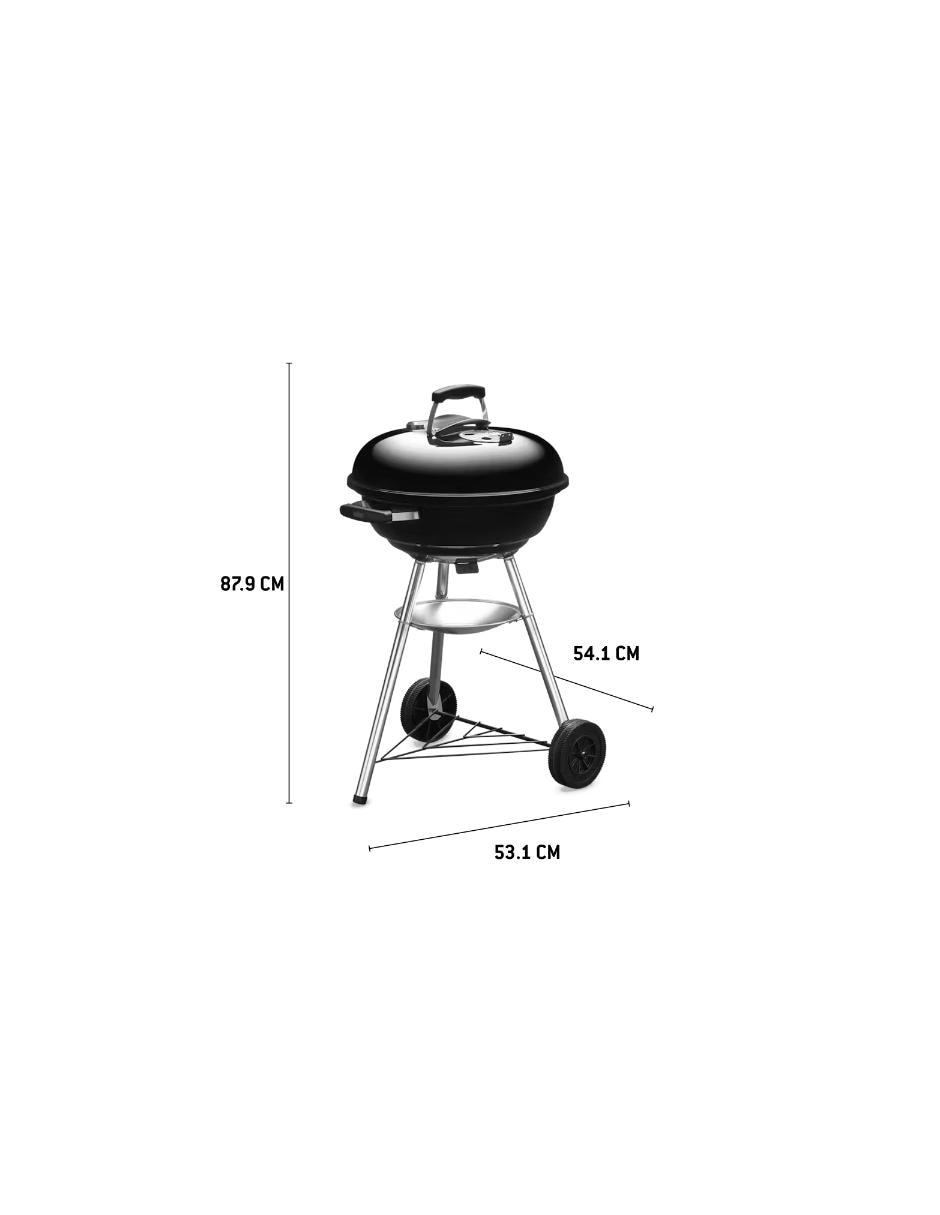 Asador carbón Weber Compact Kettle de acero porcelanizado