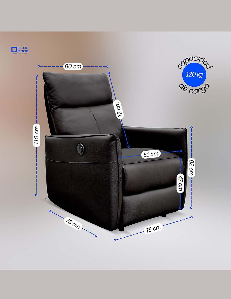 Reclinable eléctrico Blue Room de piel