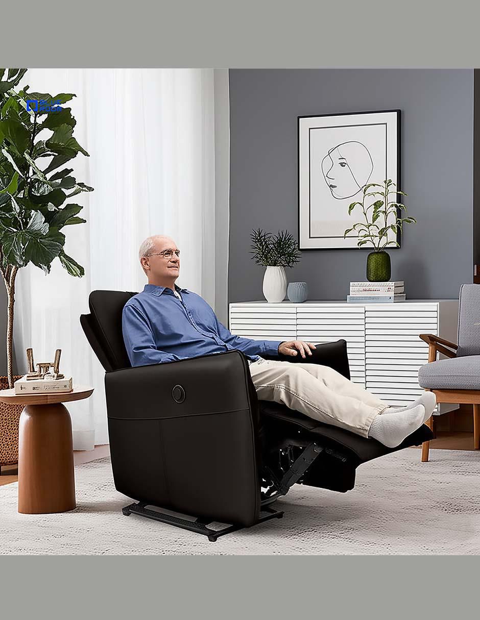 Reclinable eléctrico Blue Room de piel