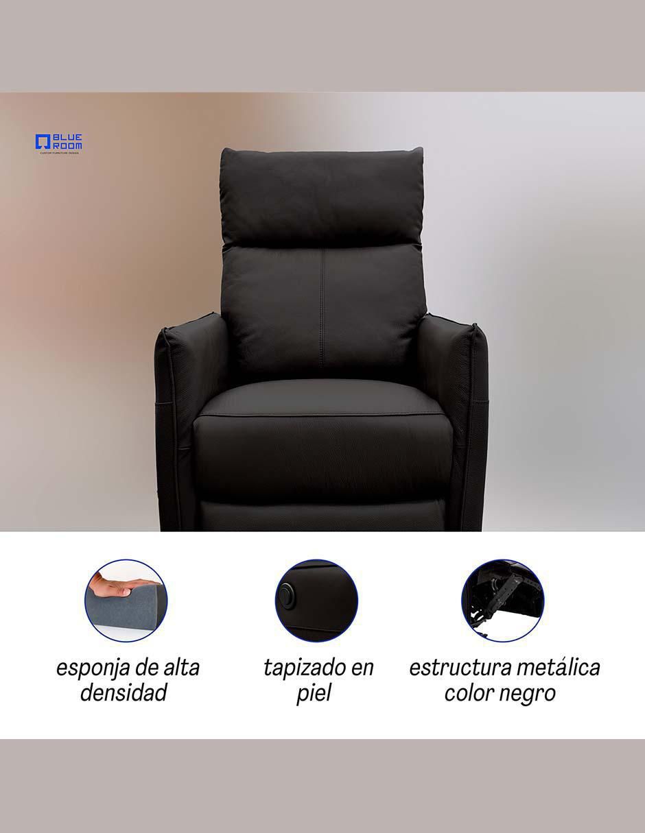 Reclinable eléctrico Blue Room de piel
