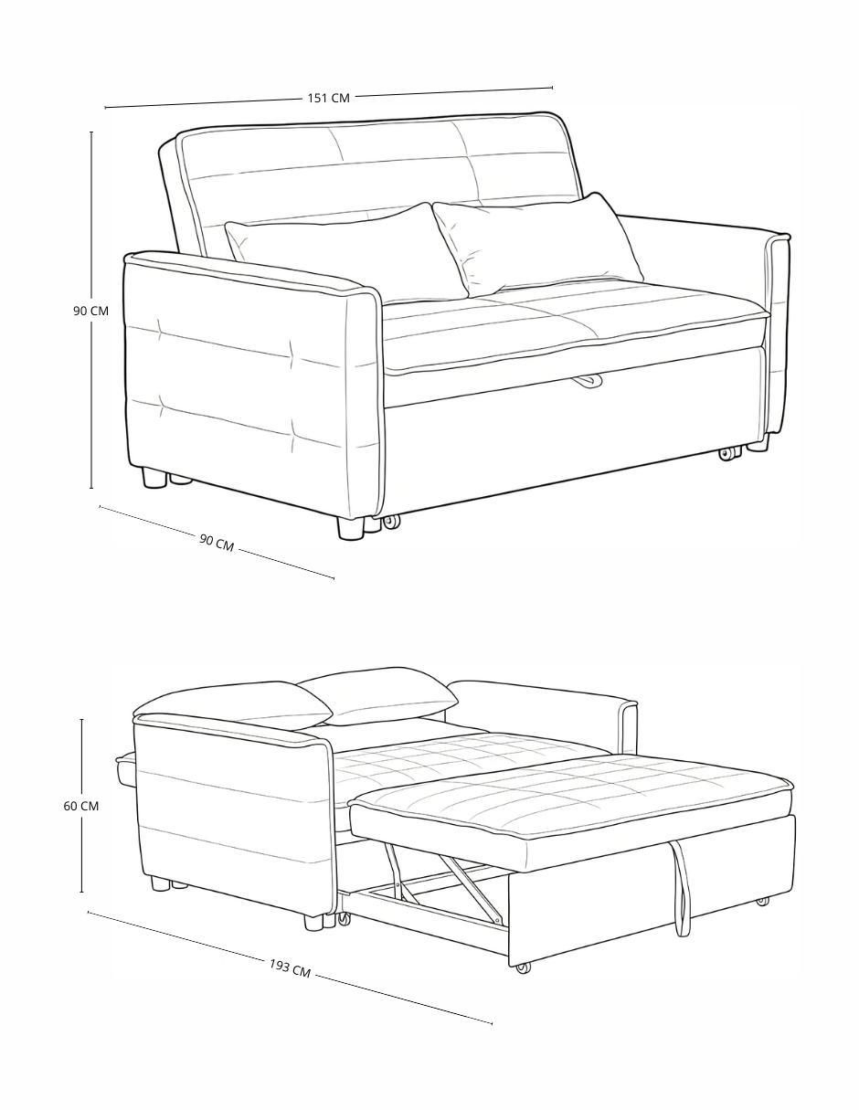 Sofá cama armable Astor Gris Oscuro Easy Living