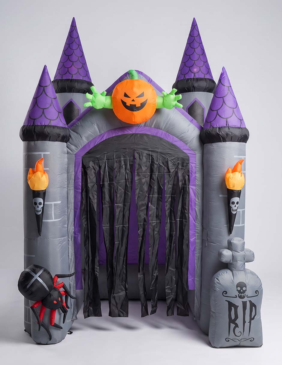Inflable decorativo forma de castillo embrujado Cementerium 1