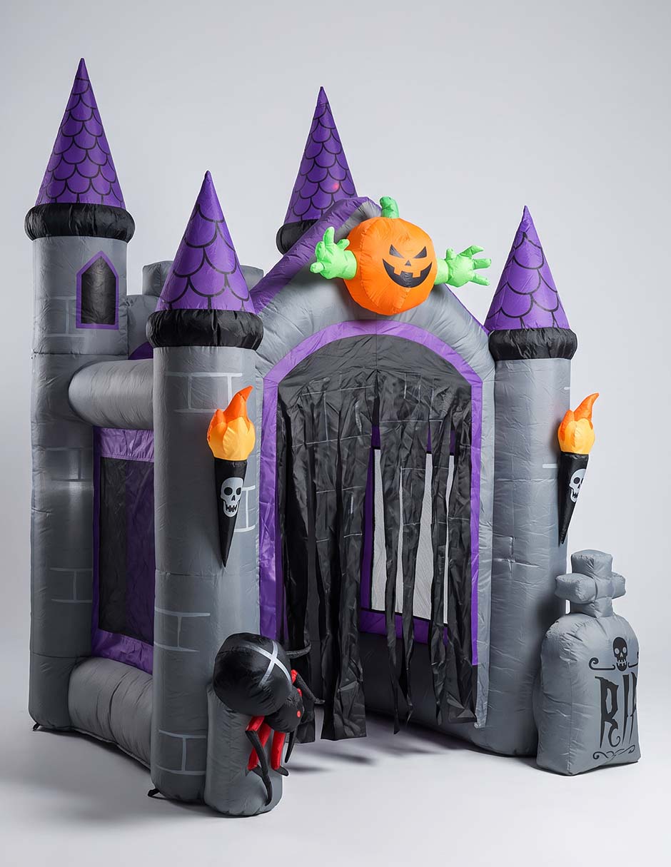 Inflable decorativo forma de castillo embrujado Cementerium 2