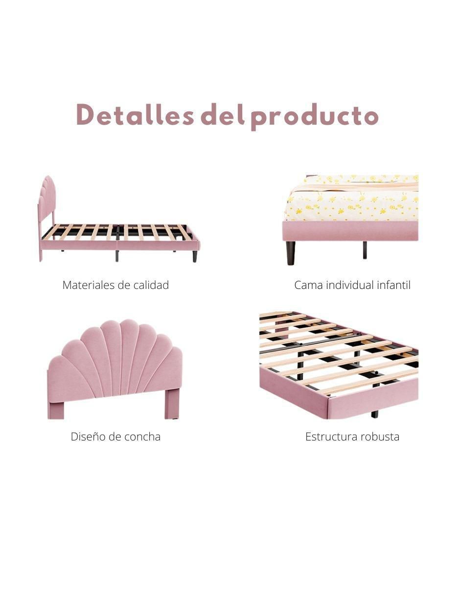 Base para cama armable Fabato de acero individual