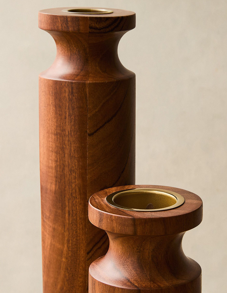 Florero Coutler Wood de Madera