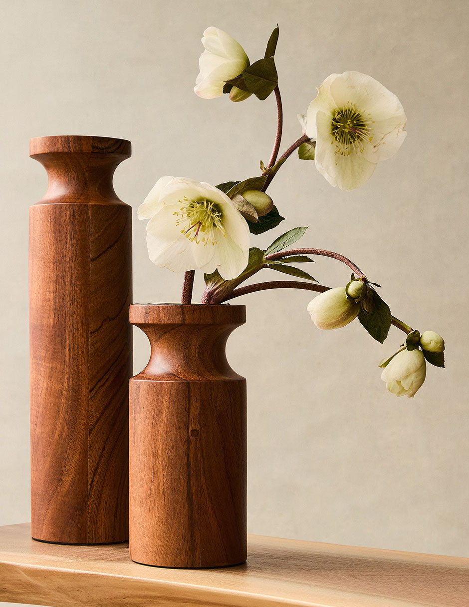 Florero Coutler Wood de Madera