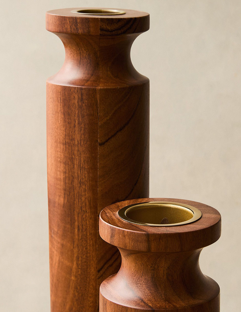 Florero Coutler Wood de Madera