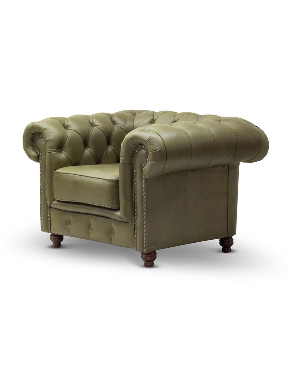 Sillón Chesterfield de piel