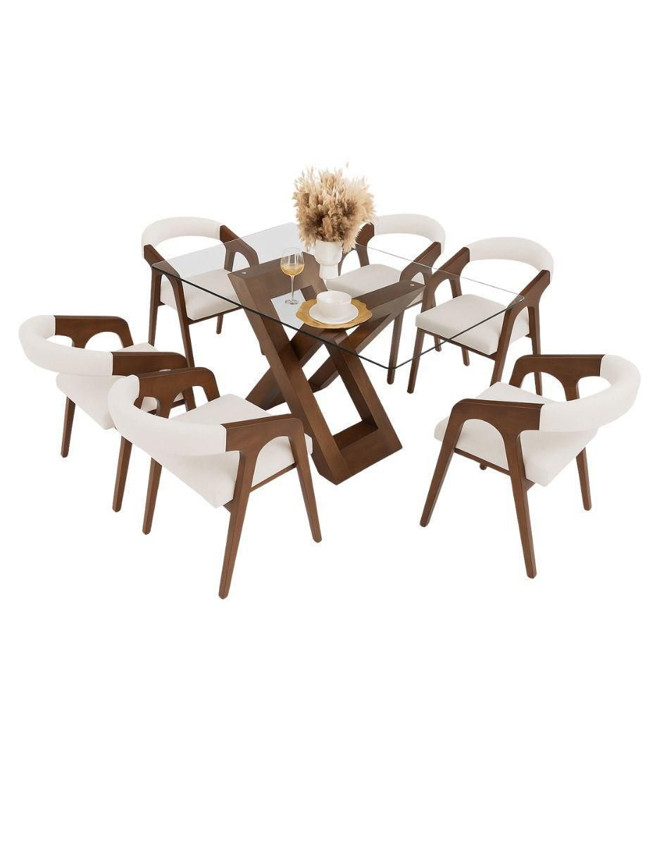 Comedor BRISA Cast Store para 6 personas de cristal templado