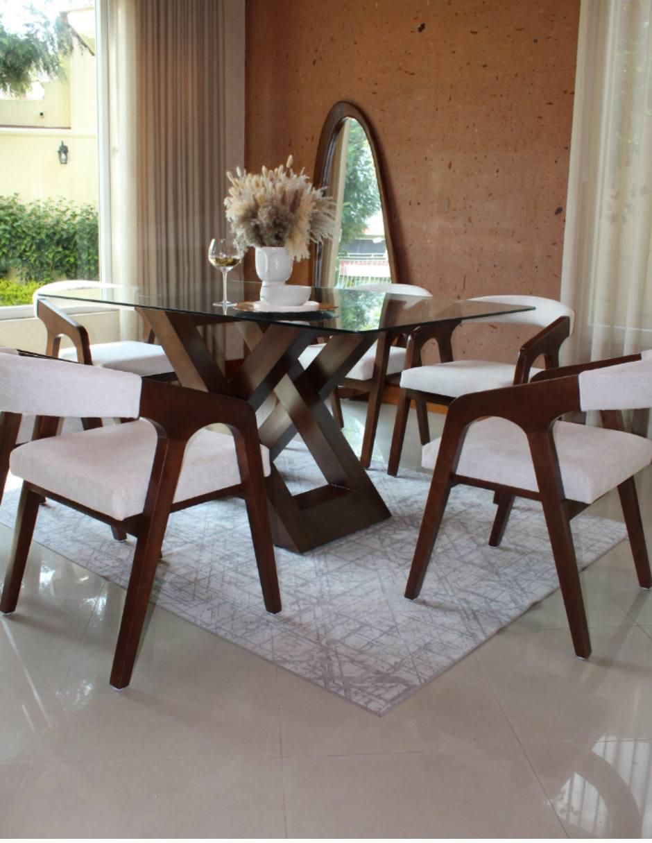 Comedor BRISA Cast Store para 6 personas de cristal templado