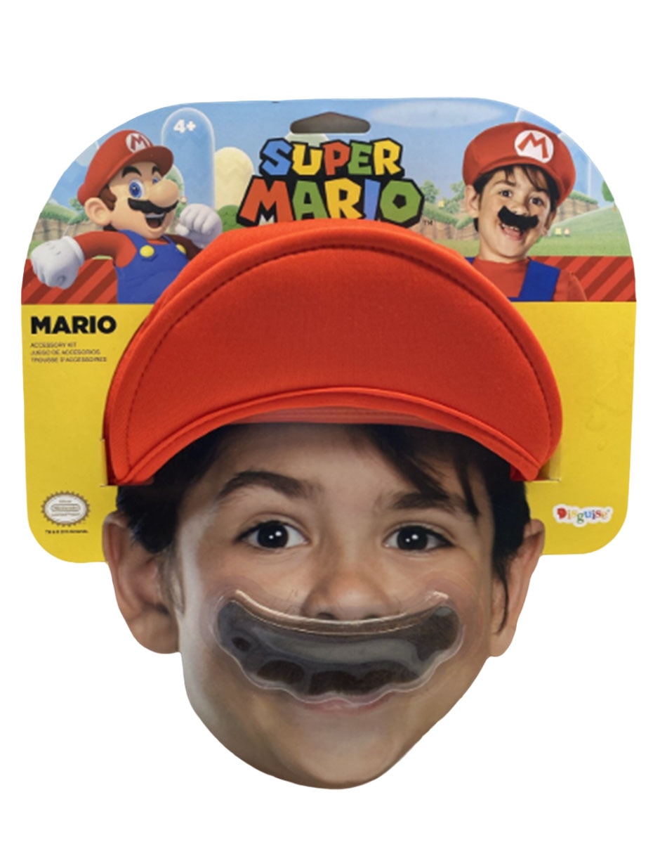 Set de gorro y bigote Super Mario