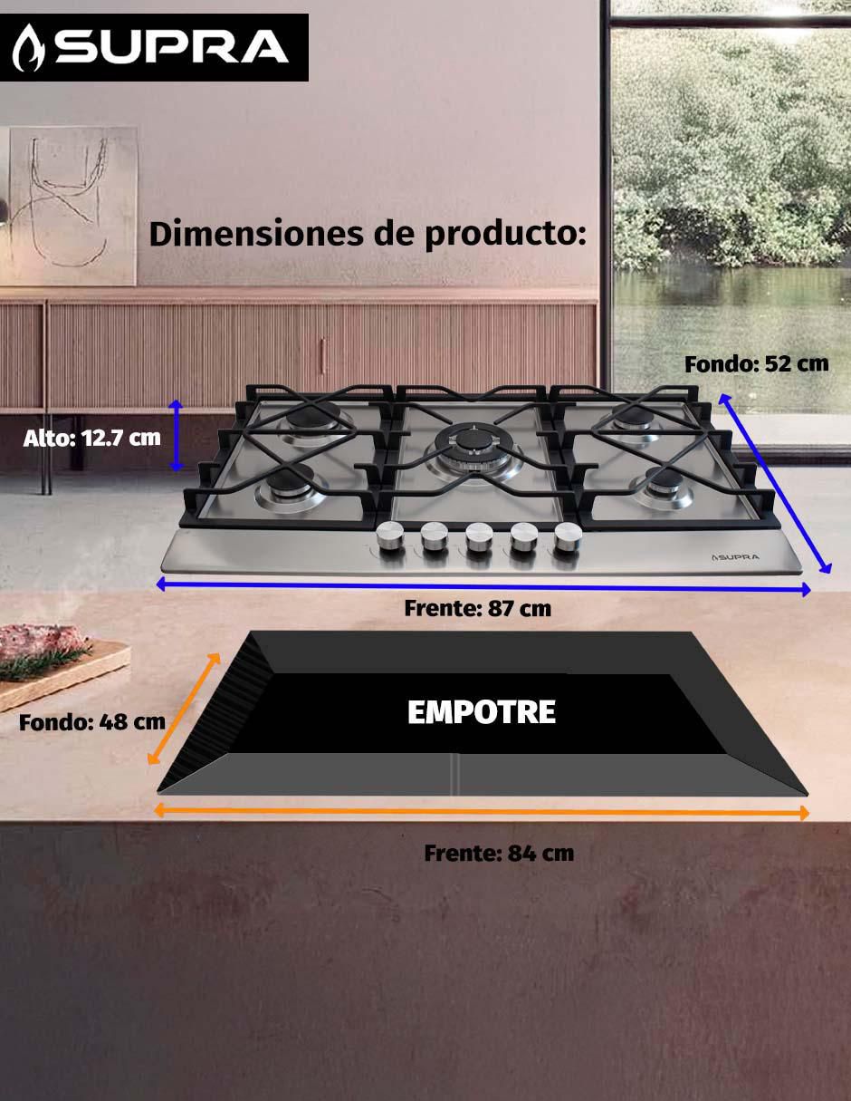 Parrilla a gas lp empotrable Supra