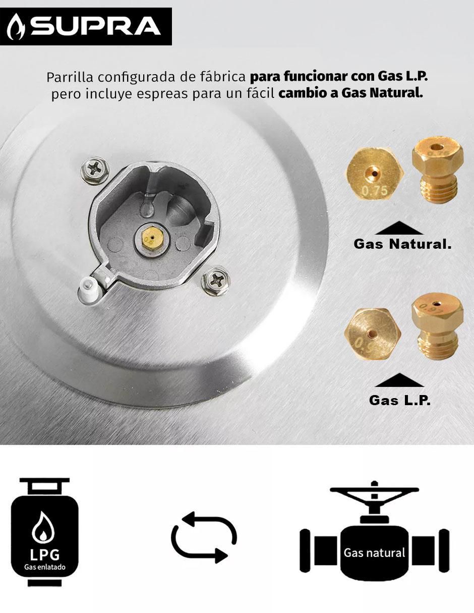 Parrilla a gas lp empotrable Supra