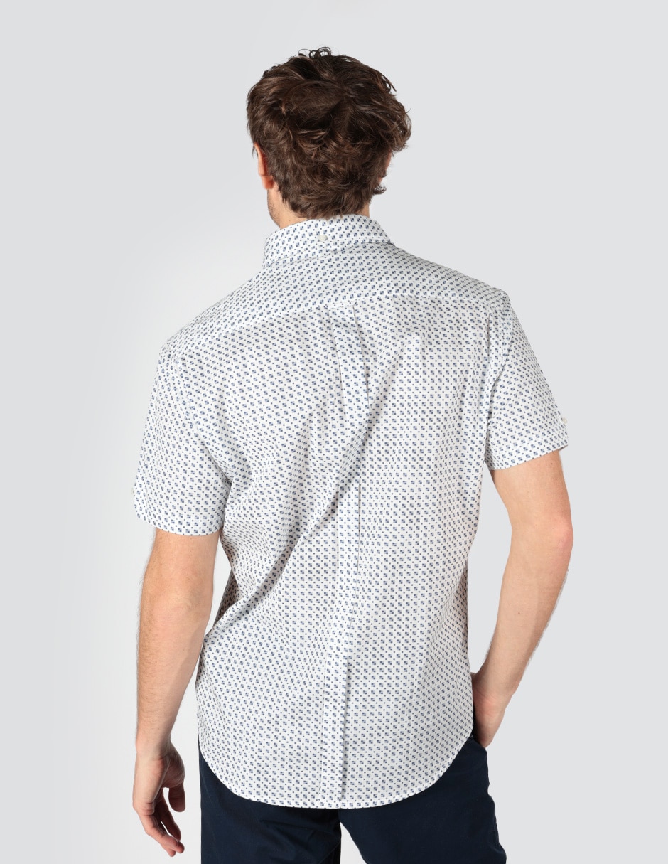 Camisa business casual de algodón manga corta para hombre 5