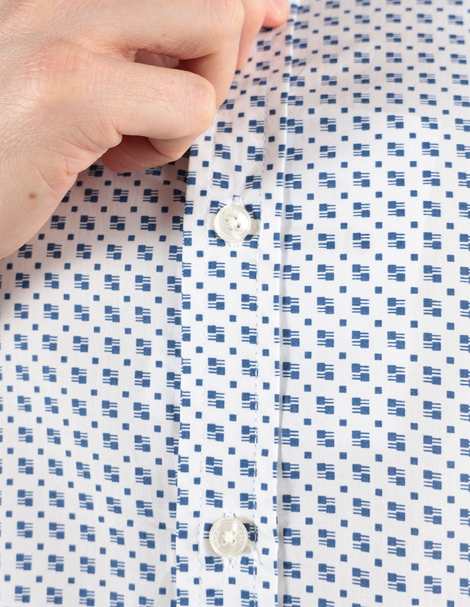 Camisa business casual de algodón manga corta para hombre 4