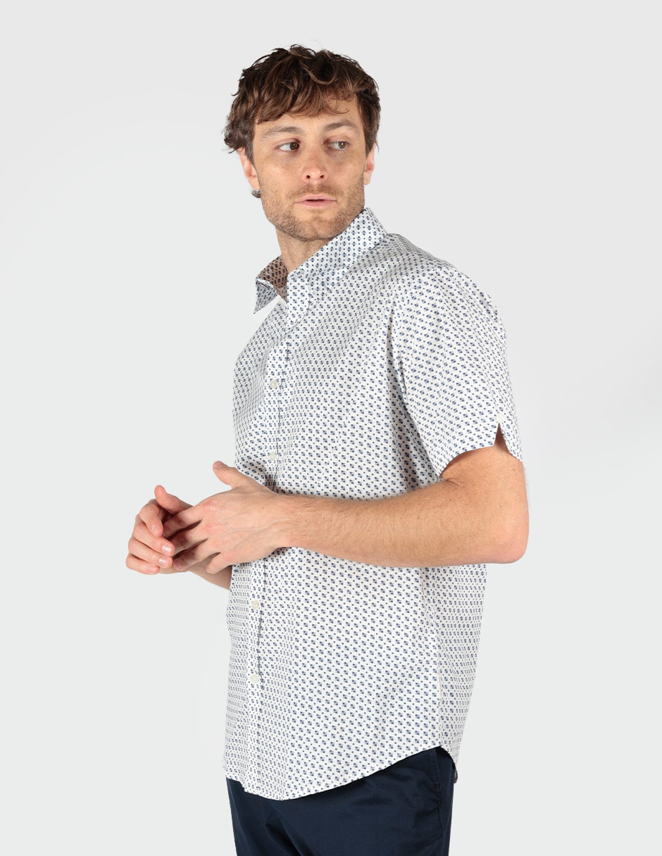 Camisa business casual de algodón manga corta para hombre 2