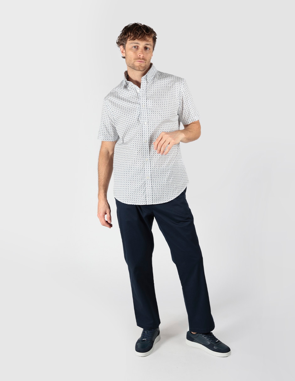 Camisa business casual de algodón manga corta para hombre 6