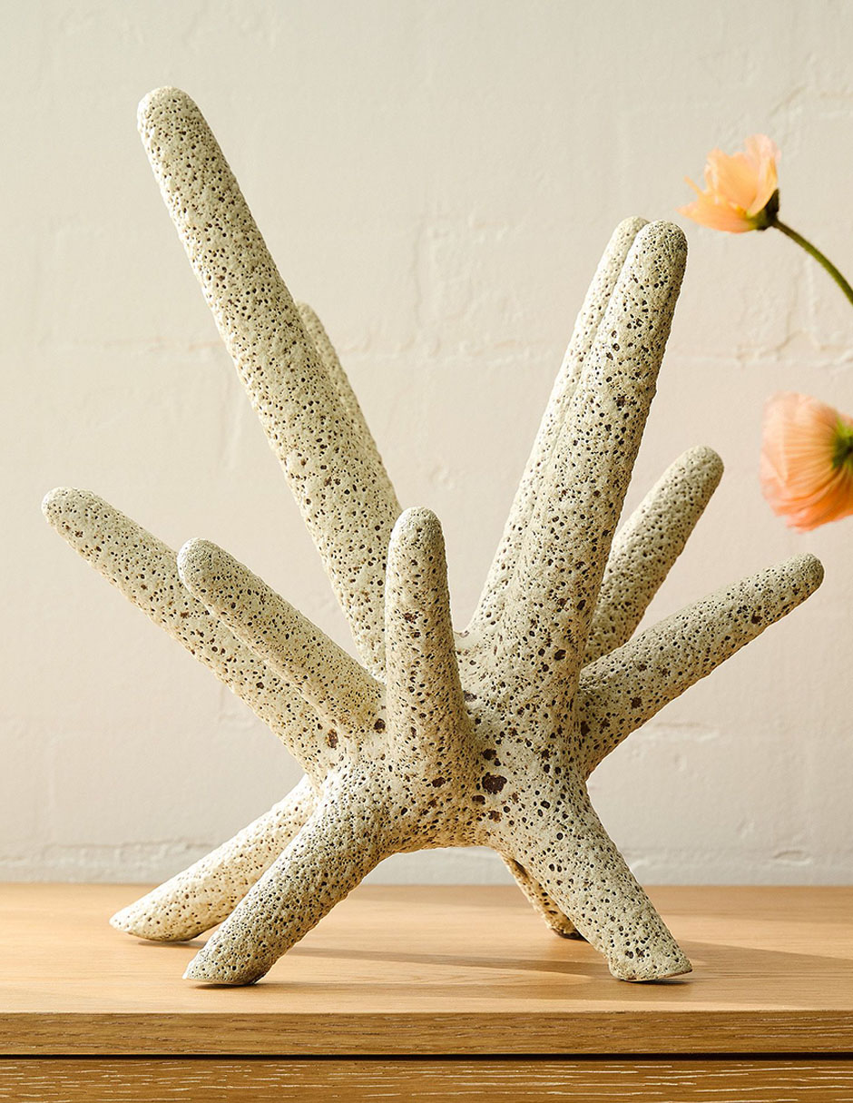 Figura decorativa de estrella Spiky de ceramica