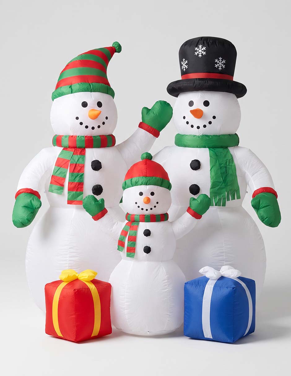 Inflable decorativo forma de muñeco de nieve 1