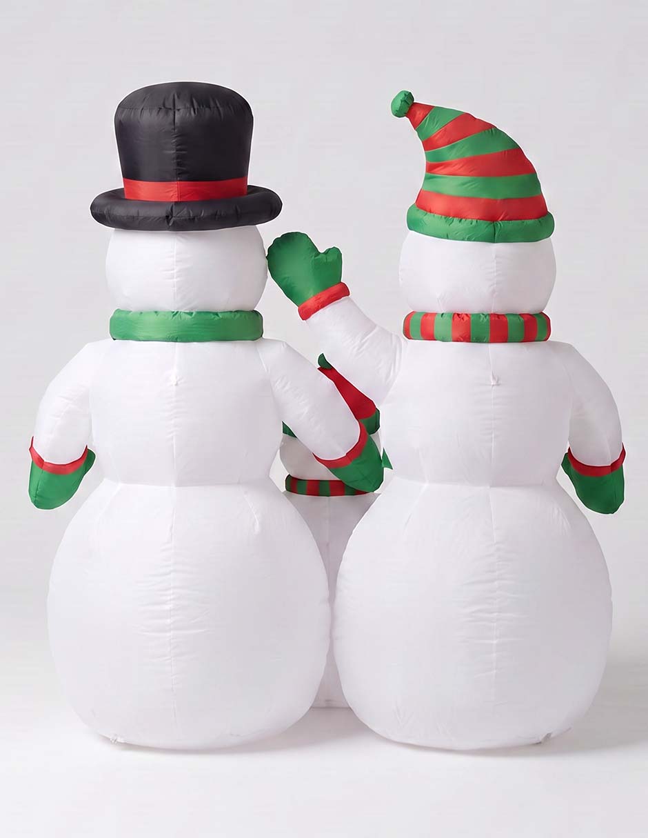 Inflable decorativo forma de muñeco de nieve
