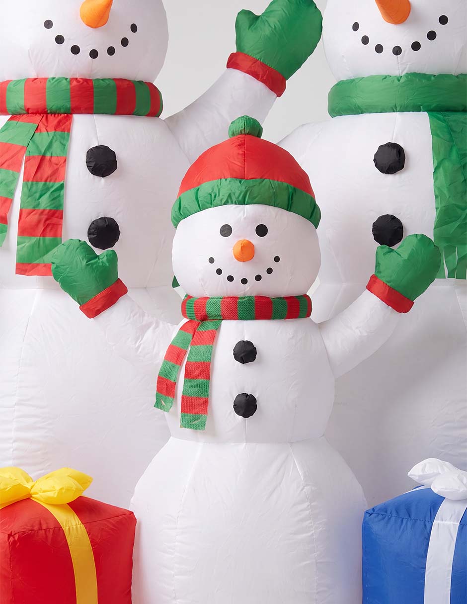 Inflable decorativo forma de muñeco de nieve 3