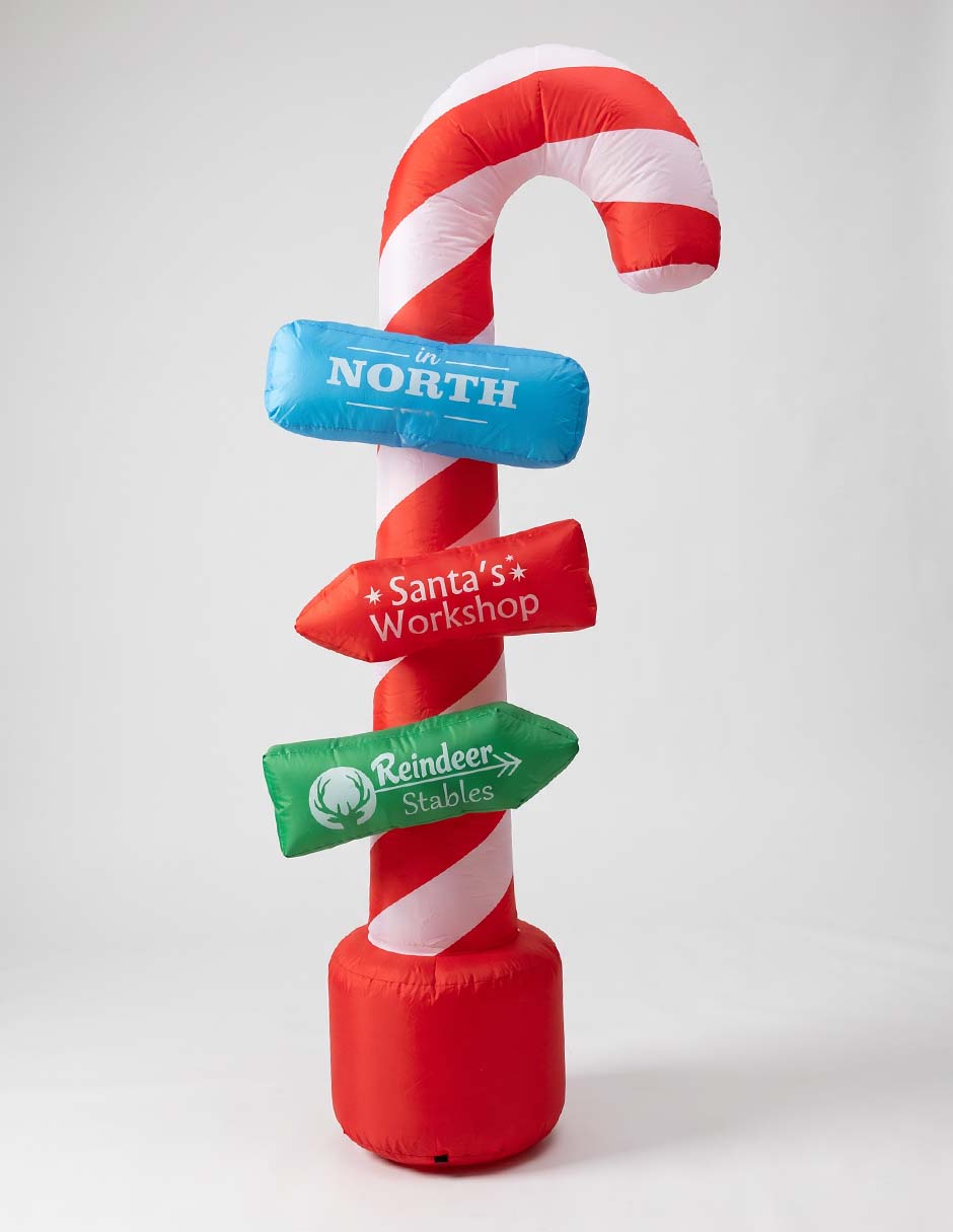 Inflable decorativo navideño forma de bastón 1