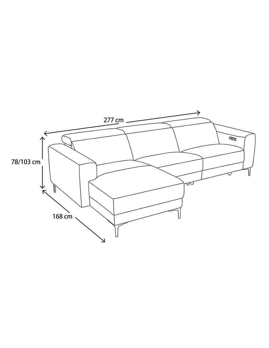 Sala modular izquierda Naomi Kuka de vinipiel