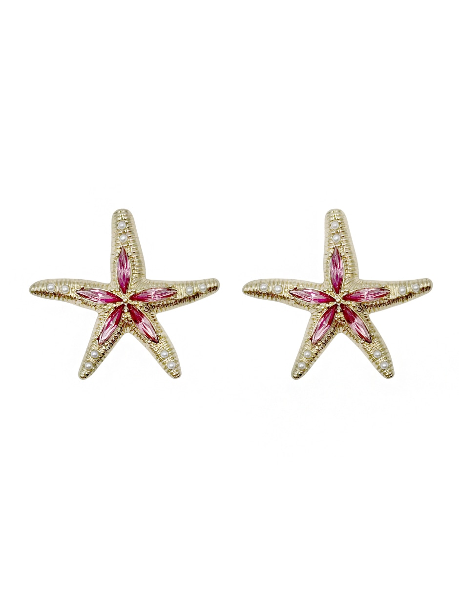 Aretes largos de estrella Map con acabado brillante