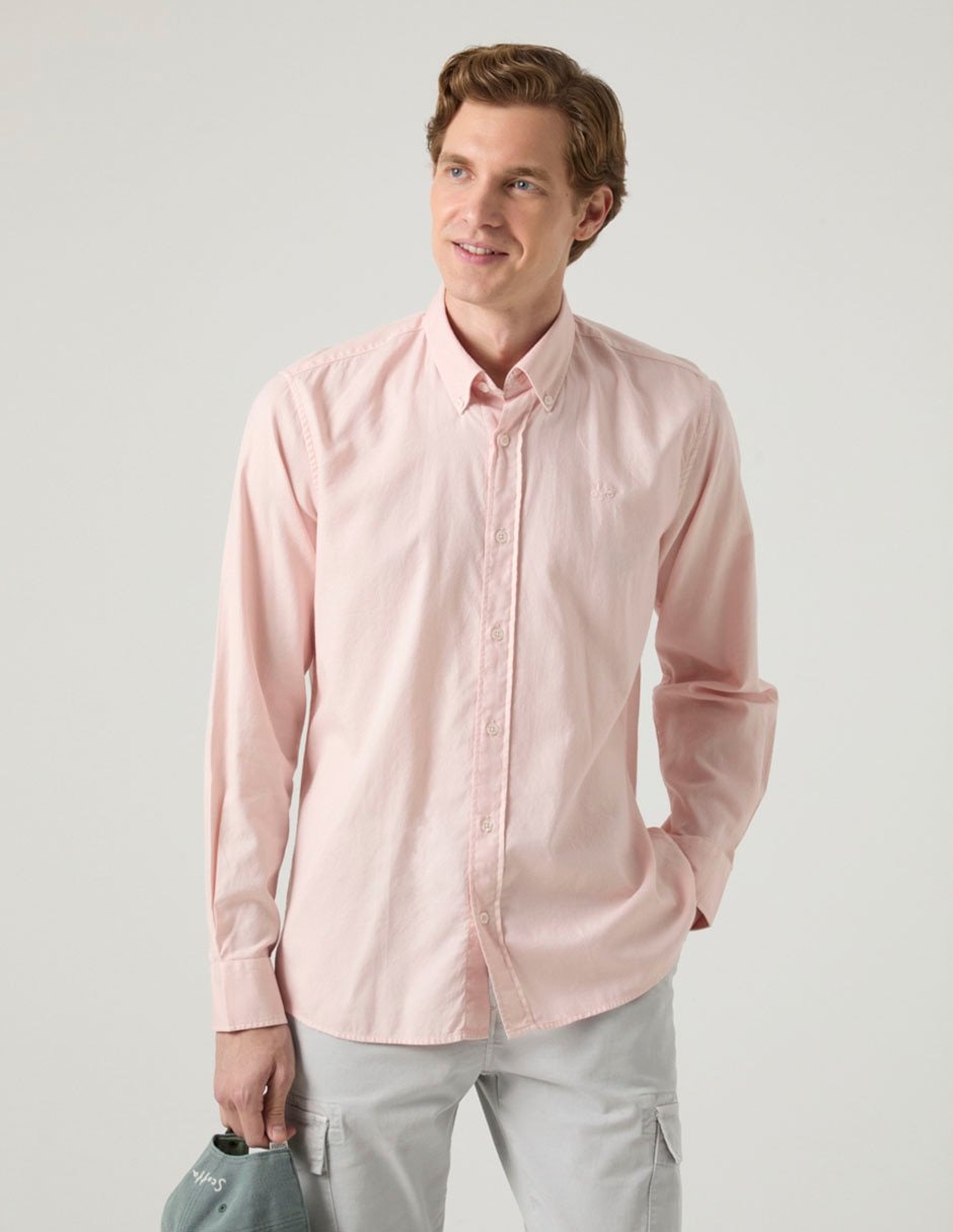 Camisa casual Scotta de algodón manga larga para hombre