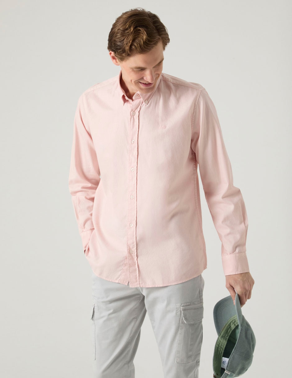 Camisa casual Scotta de algodón manga larga para hombre