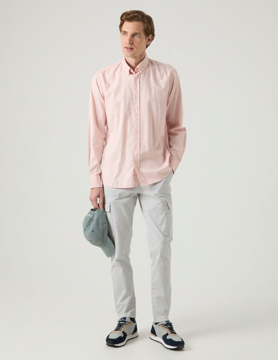 Camisa casual Scotta de algodón manga larga para hombre