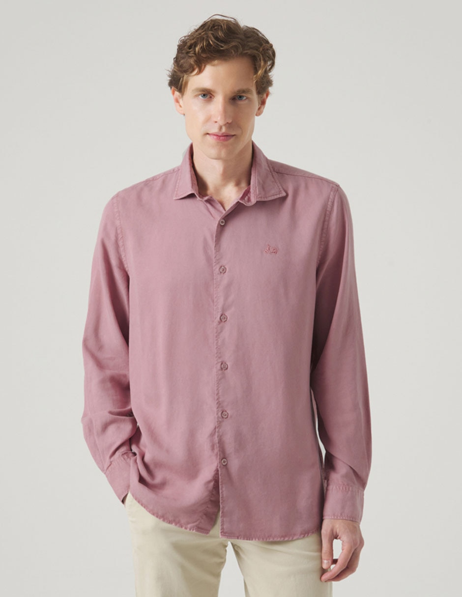 Camisa casual de lino manga larga para hombre