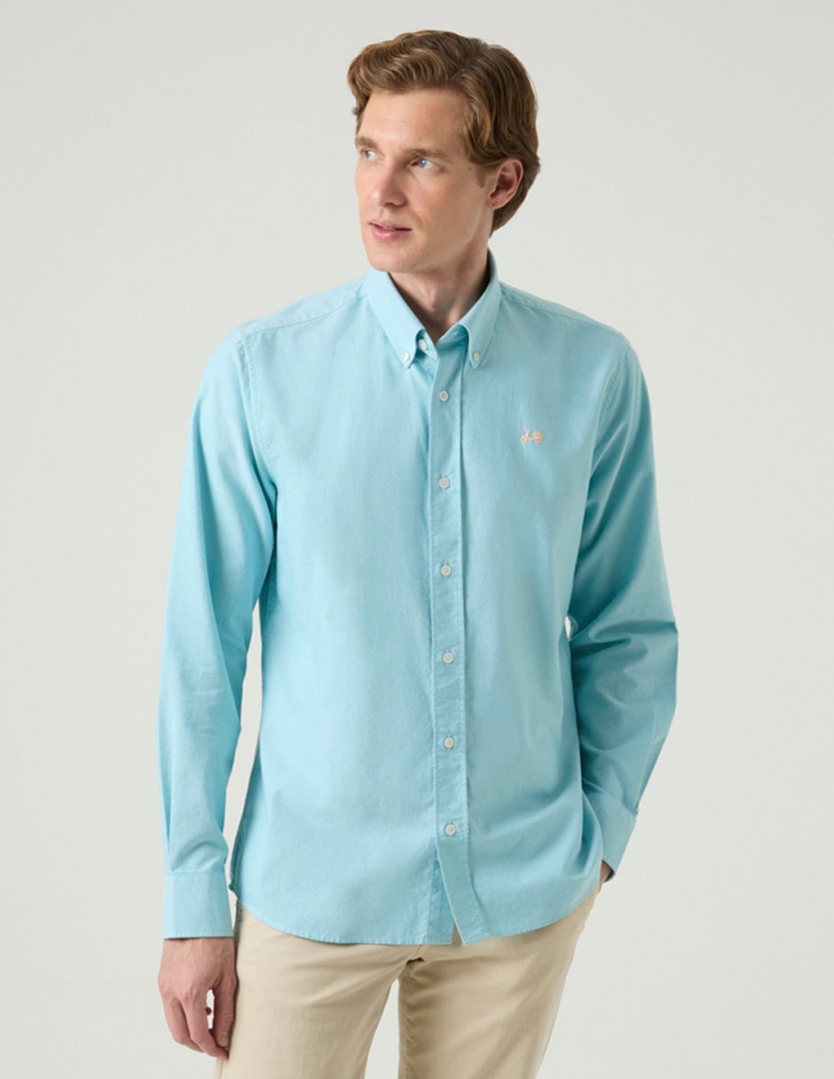Camisa casual Scotta de algodón manga larga para hombre
