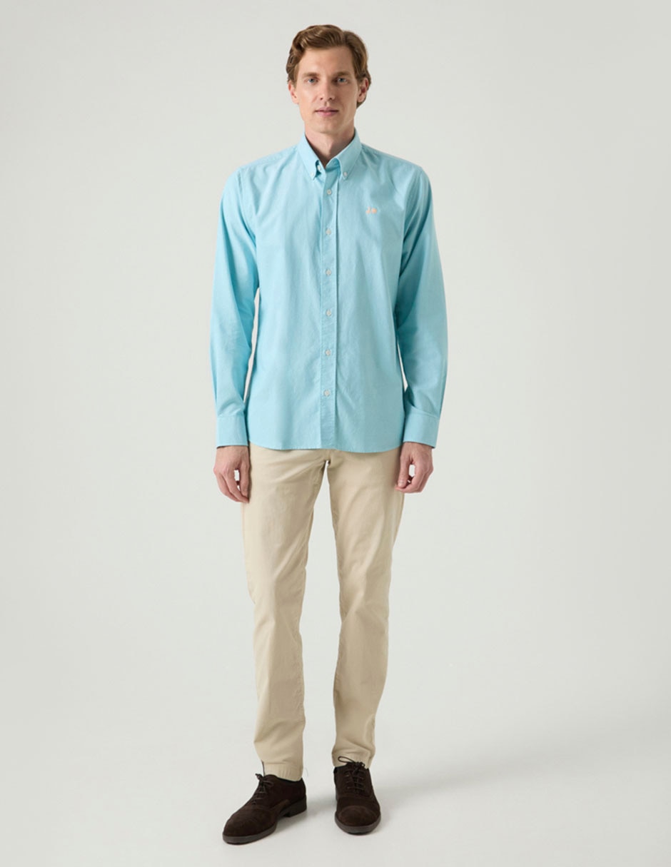 Camisa casual Scotta de algodón manga larga para hombre