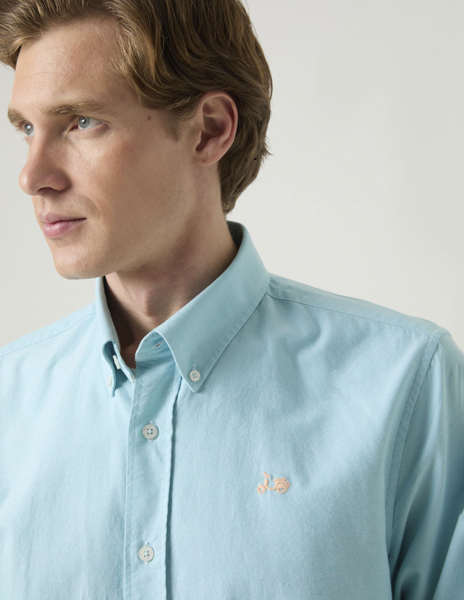 Camisa casual Scotta de algodón manga larga para hombre