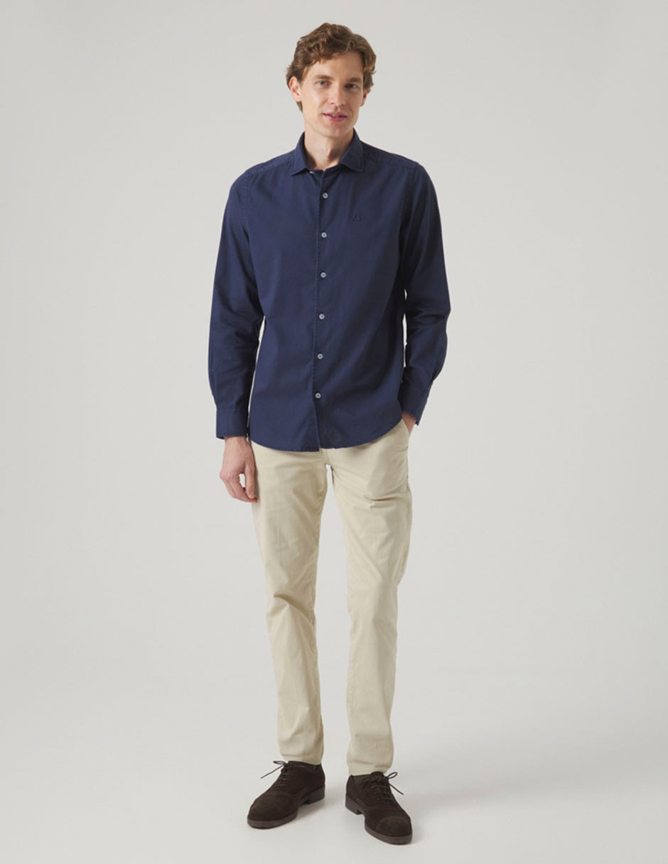 Camisa casual de algodón manga larga para hombre 5